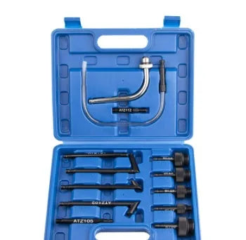 13-piece automatic transmission oil refuelling kit with pumping tool and multiple connectors