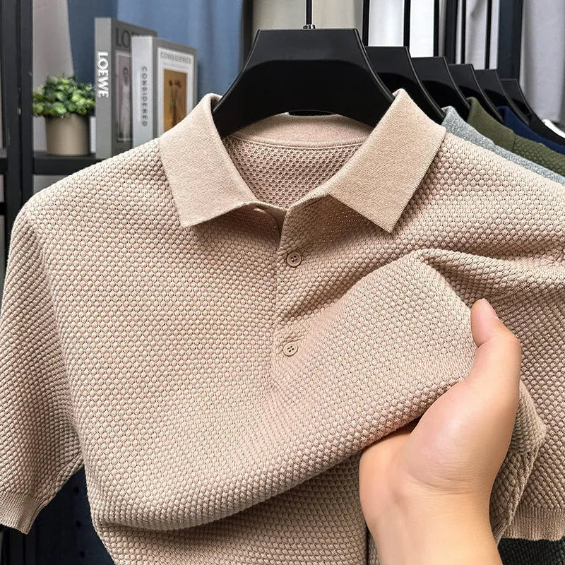 Loose fit short sleeve cotton pullover sweater available in six colours with sizing from M to 4XL