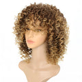 Front lace headband wig with long curly light gold hair in African roll texture