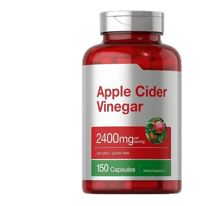 Bottle of 150 apple cider vinegar health supplement capsules