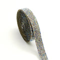 Self-adhesive electroplated glass water drill strip for clothing and shoe decoration in multiple widths