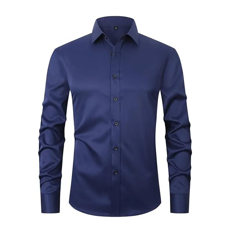 Men's long sleeve stretch work shirt in polyester, shown in a colour style from the available range.