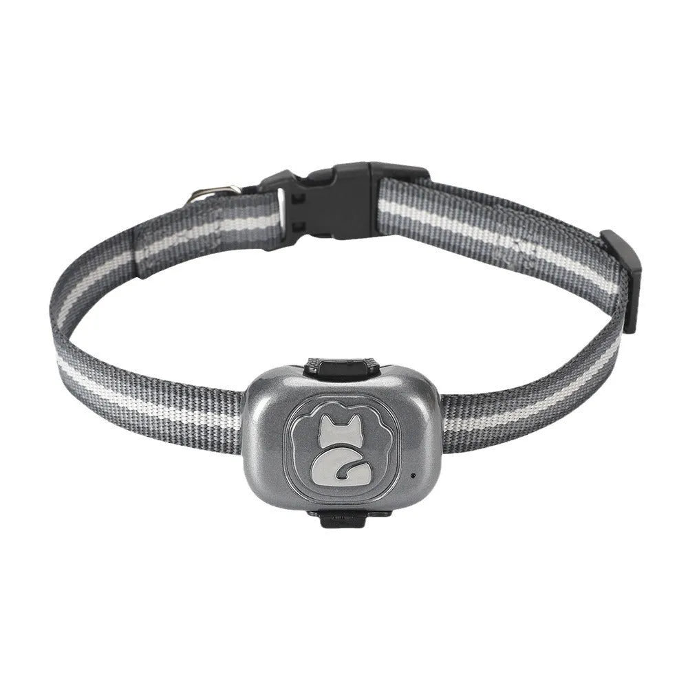Black pet GPS locator with hanging rope attachment for collar mounting