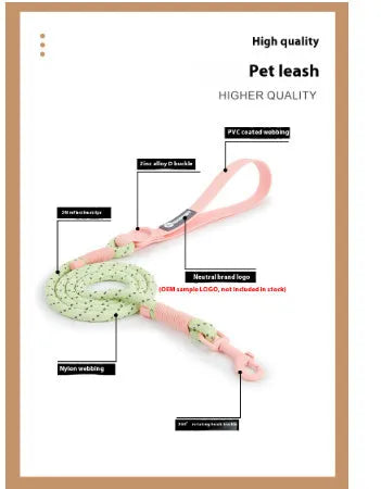 Solid colour PVC dog leash in dark red purple yellow, shown at 120 cm length.