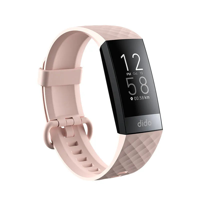 Y6 Black smart bracelet with 1.1 inch screen showing heart rate and ECG data on wrist.