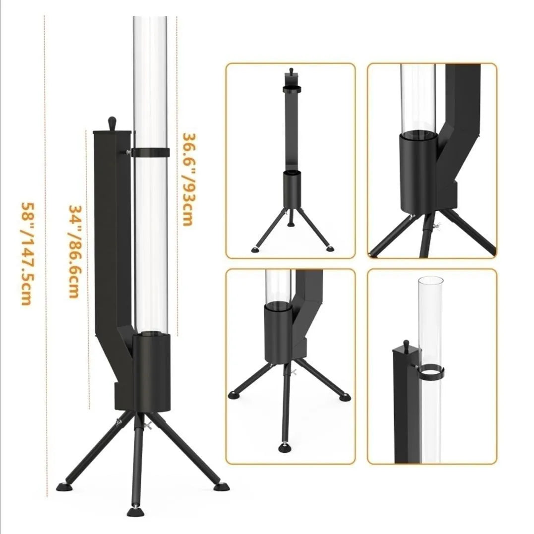 Vertical iron wood burning rocket furnace courtyard heating stove
