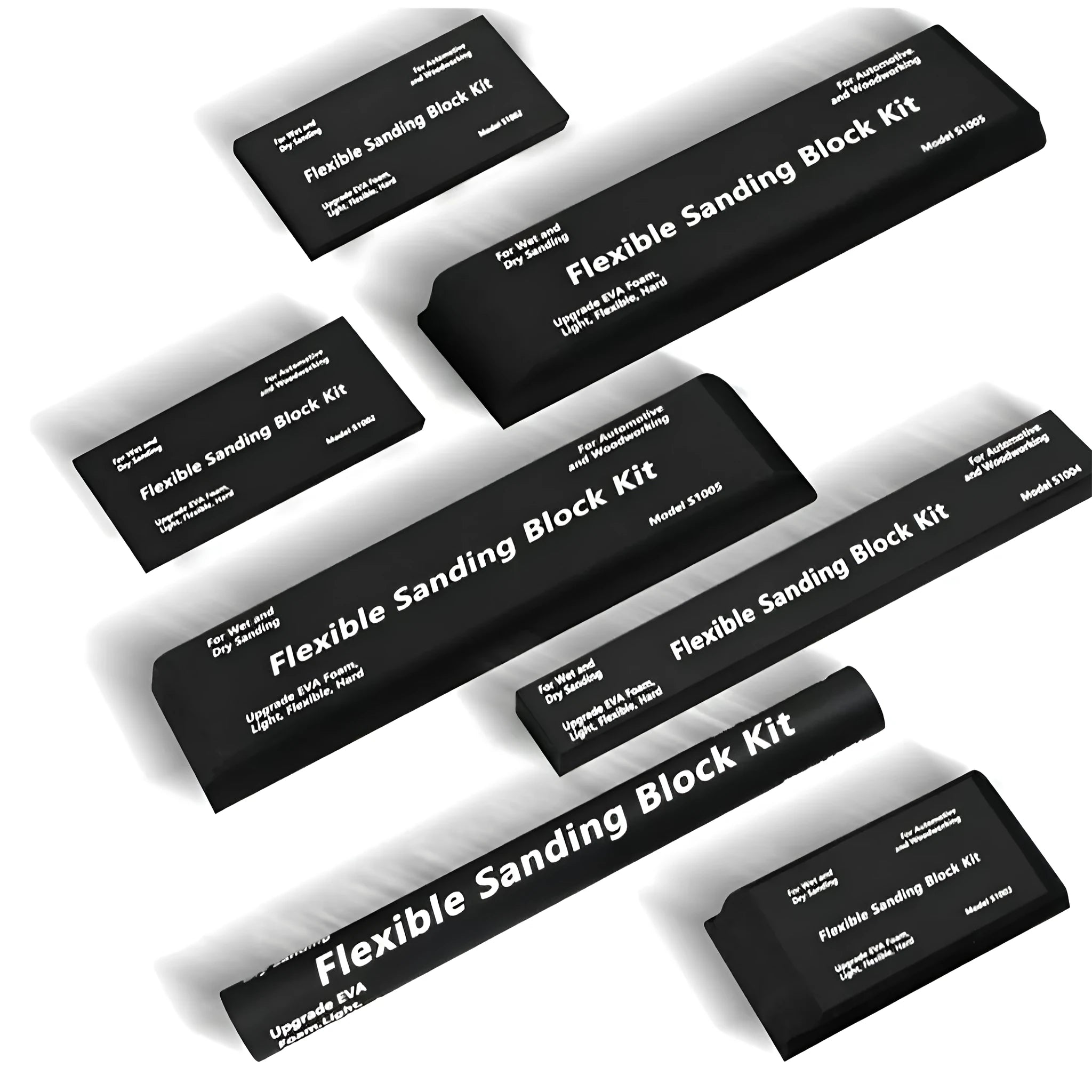 Seven black EVA frosted blocks with metal construction for stage and set design