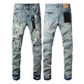 Men's black slim fit skinny jeans with straight leg retro styling and button fly