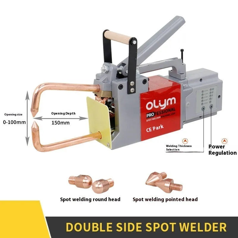 OL8000 double-sided spot welder with manual controls and six welding heads