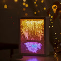 Modern 3D carved USB night light with remote control on a bedside table.