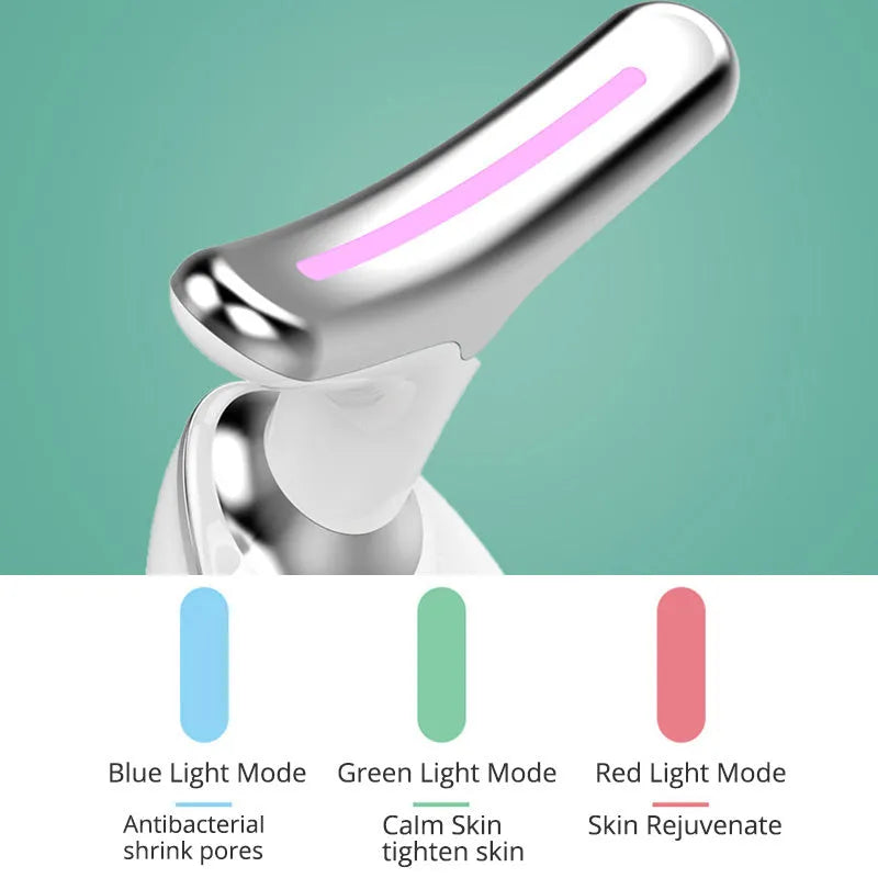 EMS thermal neck lifting massager device with LED lights for facial and skin care