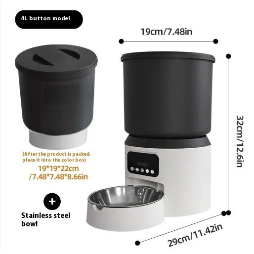 4-litre smart pet feeder with WiFi remote control and optional video camera for cats and dogs
