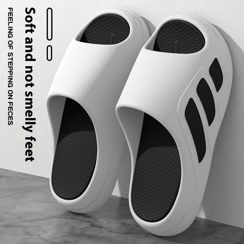 Unisex EVA foam platform flip-flop slippers for indoor home use.
