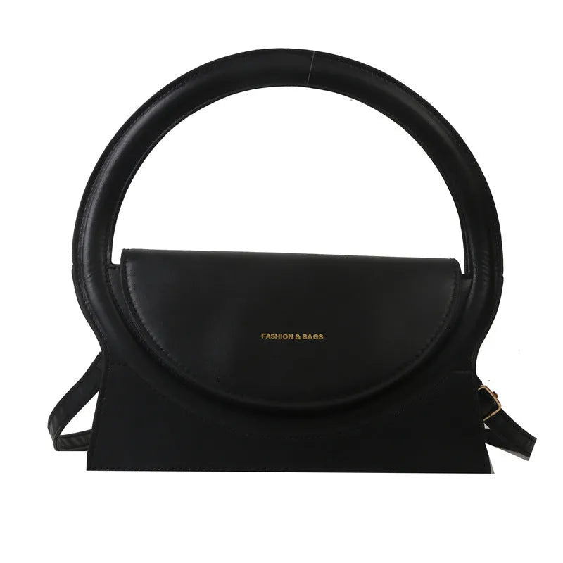 Horizontal square PU messenger bag with stitching detail and shoulder strap in choice of five colours