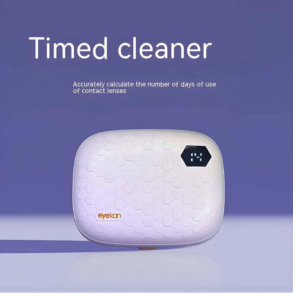 Automatic ultrasonic glasses cleaning machine for invisible glasses in pearl white, blue, or pink