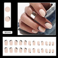 Black and white frosted false nails with mandarin duck design pattern for manicure set