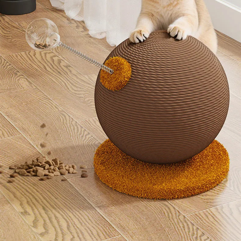 Large and small hemp rope cat scratching boards with cat grasping ball and tumbler patterns