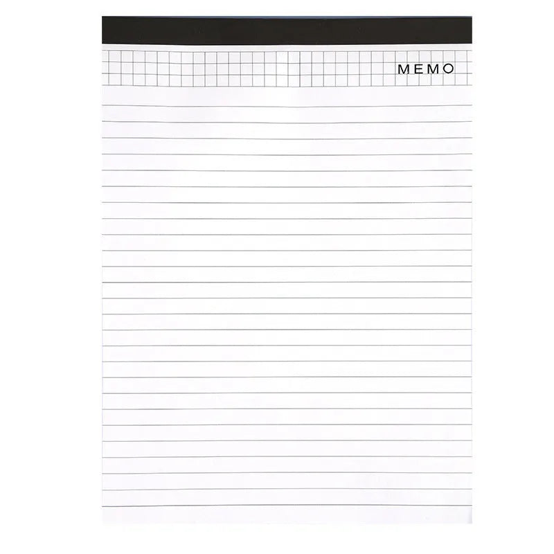 A4 tearable notebook with grid-patterned pages for meeting minutes