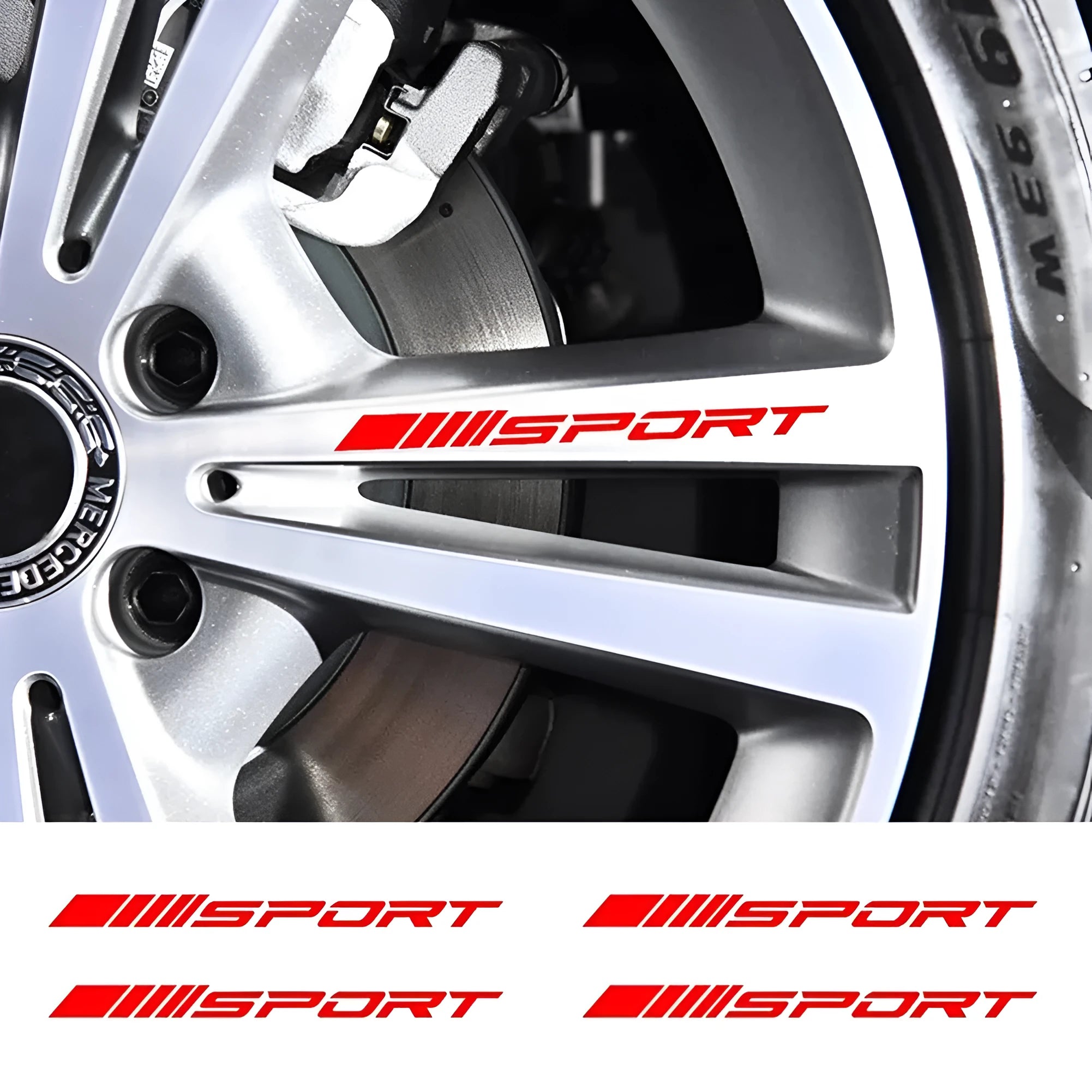 PET car rim stickers with hollow sports design for wheel and door handle decoration