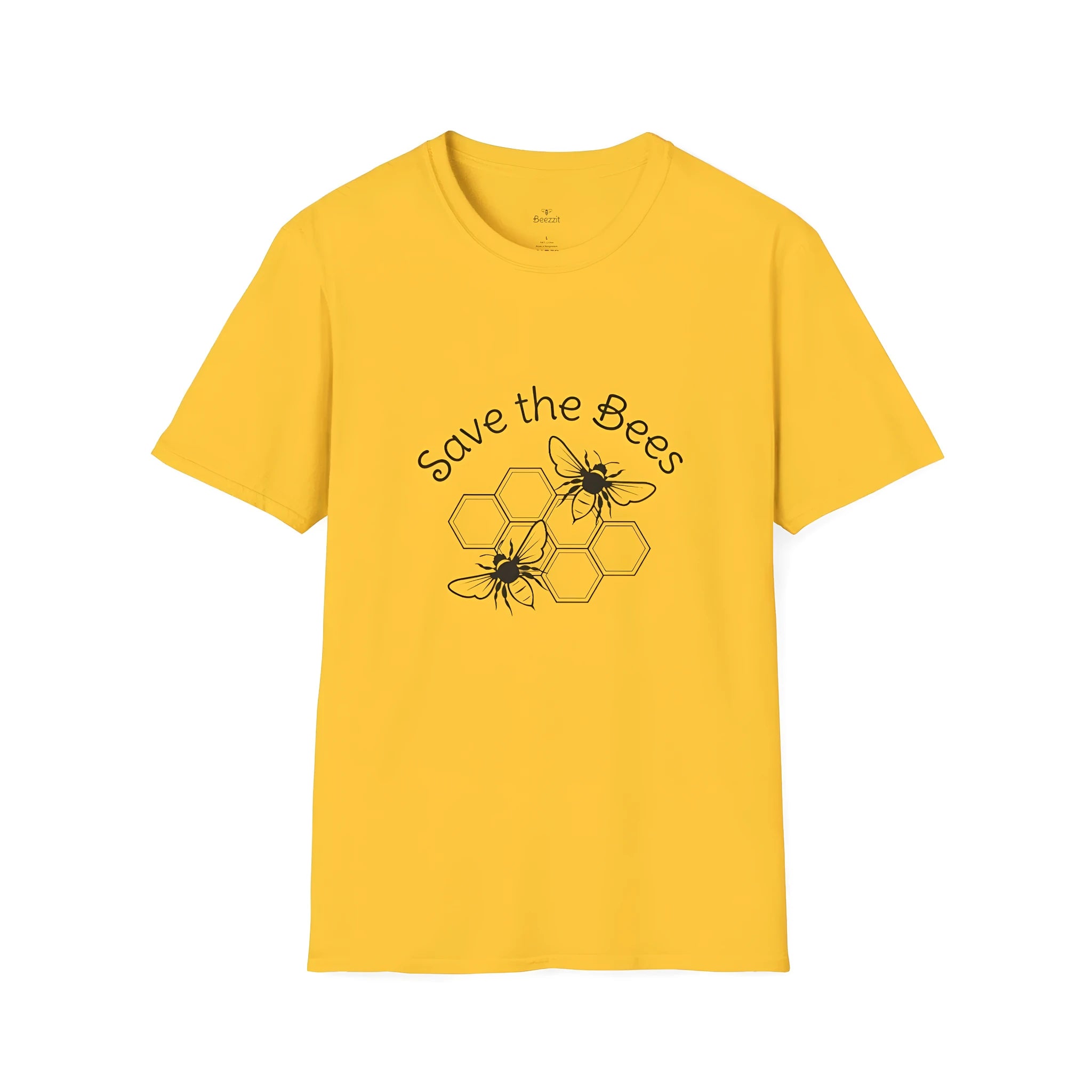 Yellow men's T-shirt with 3D digital printing design, round neck and short sleeves