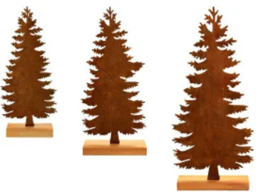 Three metal rusty Christmas tree elk ornaments with American style decorative design