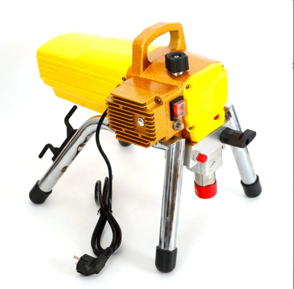 Blue portable electric airless spraying machine with spray gun and accessories for painting work