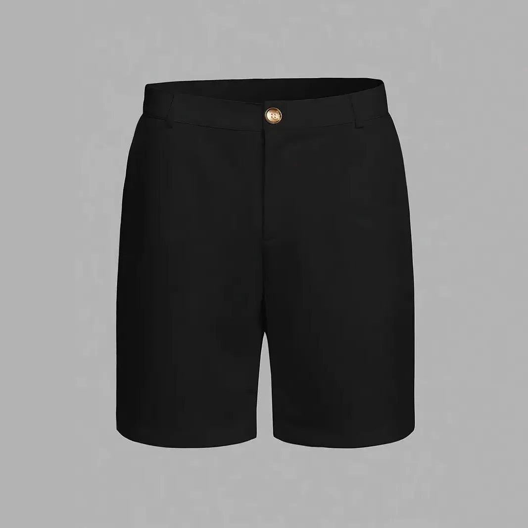 Men's cotton blend casual sports shorts with micro-elastic stretch in straight-leg Korean style