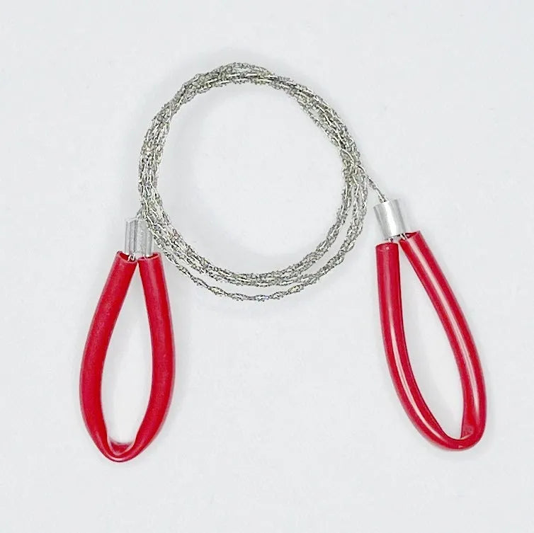 Black and red 600mm German stainless steel survival wire saw for camping
