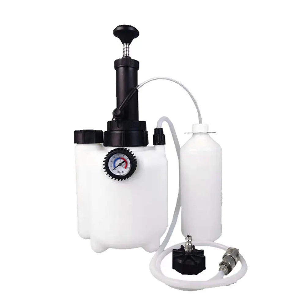 White 3 litre brake oil tank replacement tool for automotive maintenance with copper, iron and plastic construction
