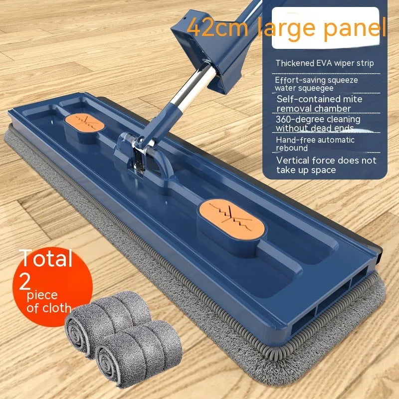 New style large flat mop with 360 rotating head and 137cm stainless steel handle for cleaning tile and wood floors