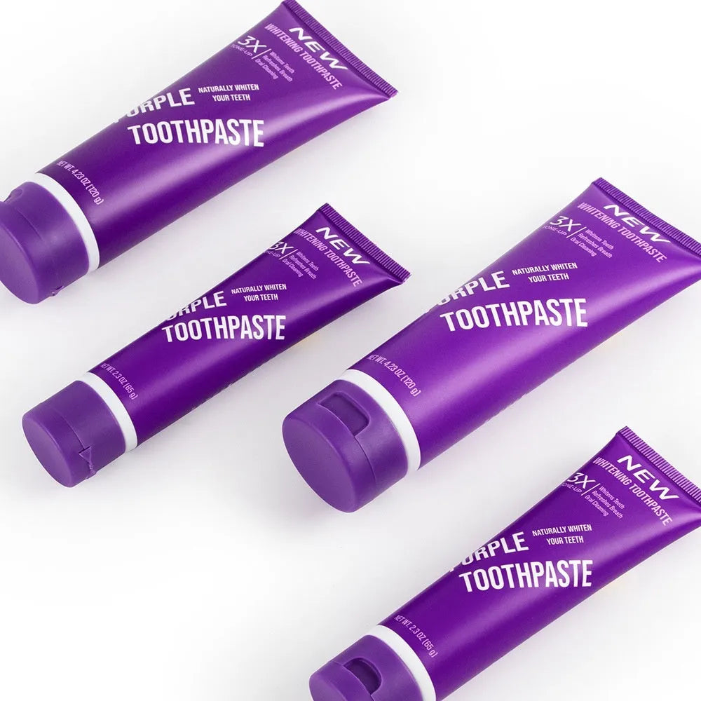 120g tube of purple whitening toothpaste for adults to remove yellow stains