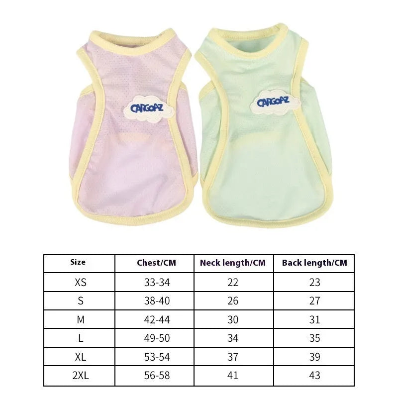 Lightweight cat vest in anti-lint polyester fabric for summer outdoor wear