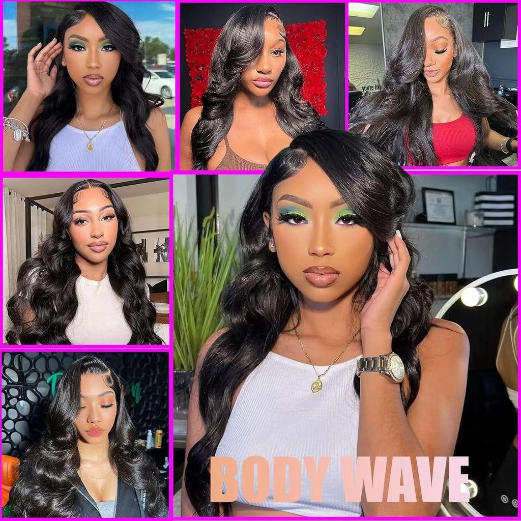 Black medium-long wavy full-head synthetic wig on a mannequin head showing curly texture and lace front detail.