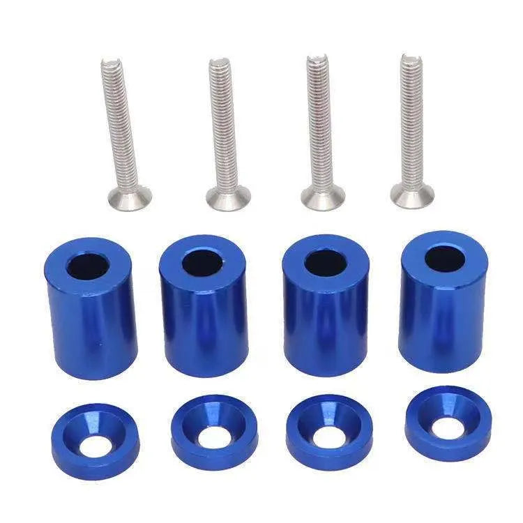 Aluminium machine cover pad height sheets with hardware in red, blue and black colours for car modifications
