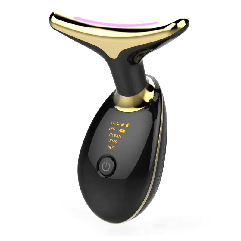 EMS thermal neck lifting massager device with LED lights for facial and skin care