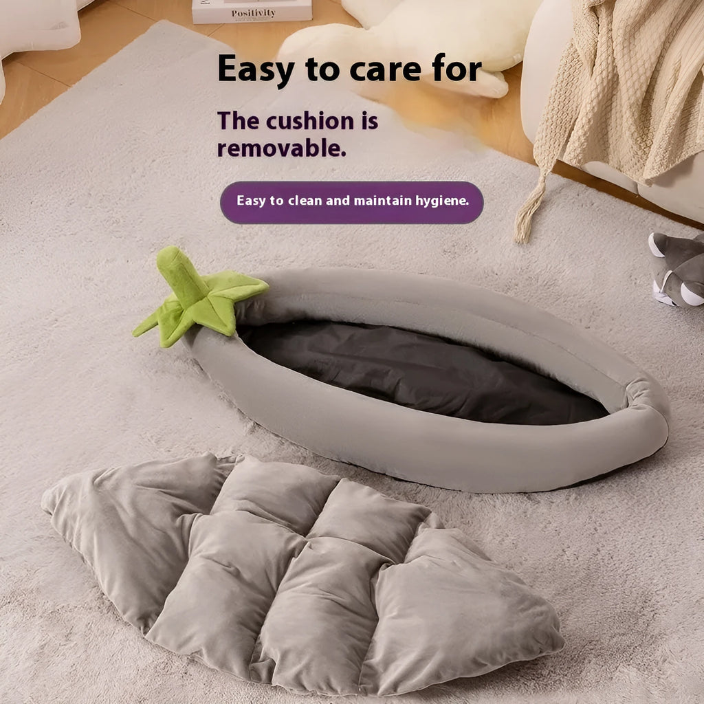 Washable cloth dog mat in brown, available in sizes S, M, L, XL, and XXL