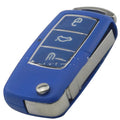 Volkswagen Jetta Golf plastic key fob replacement housing in black, blue, purple, red, and yellow colours.