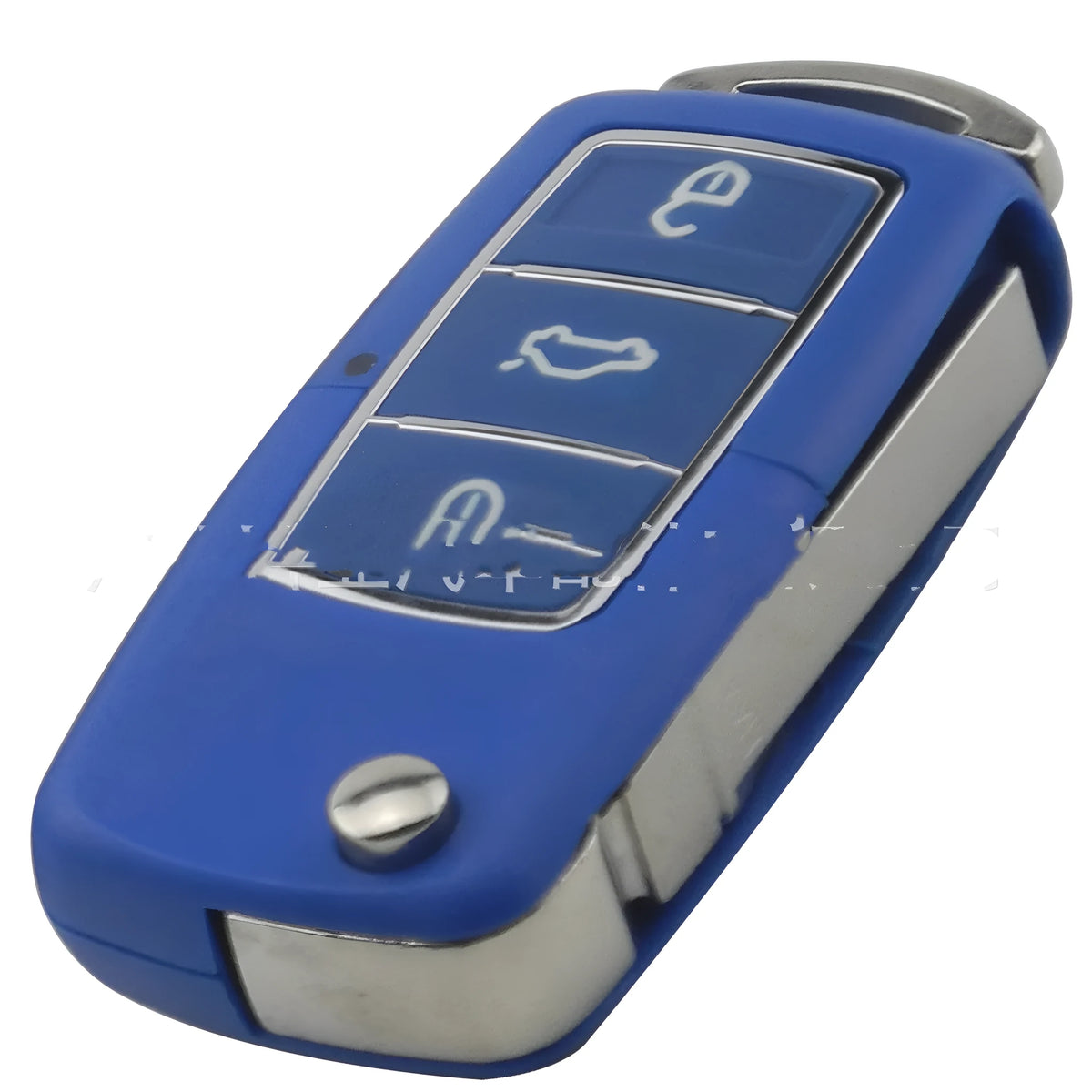 Volkswagen Jetta Golf plastic key fob replacement housing in black, blue, purple, red, and yellow colours.
