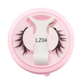 Set of reusable waterproof glue-free false eyelashes in artificial fibre, showing natural thick style.