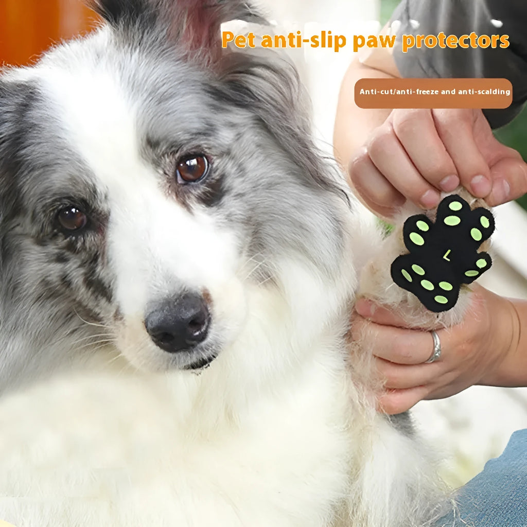Breathable silicone cloth dog claw protection footstickers in pack of eight pieces