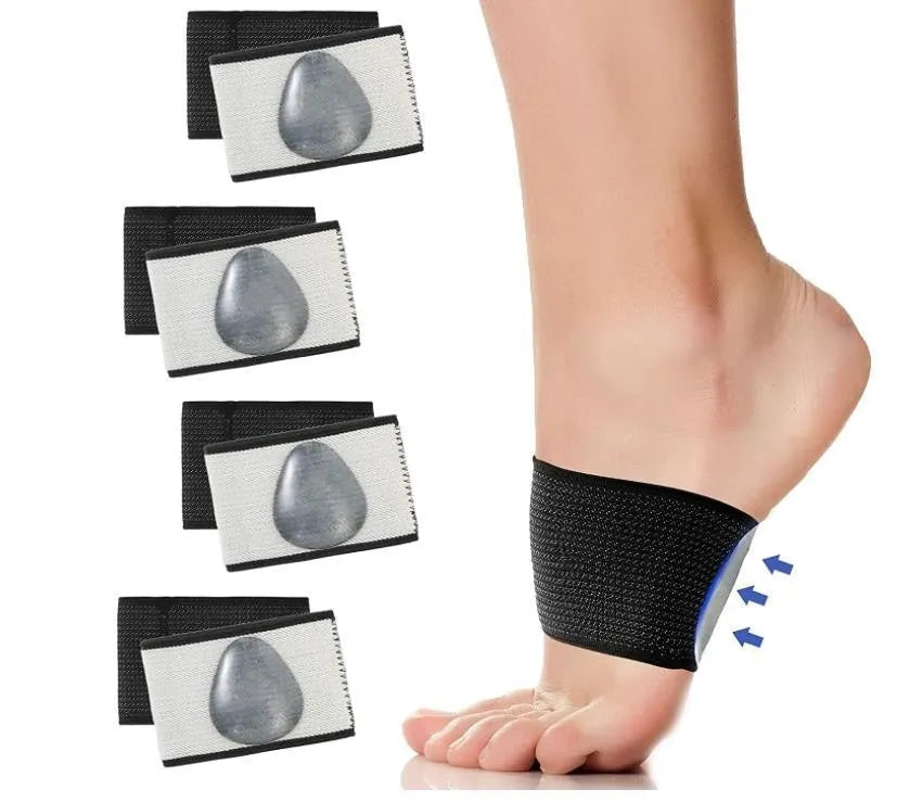 Elastic foot bandage cover with adjustable heart pad for arch support in PU material