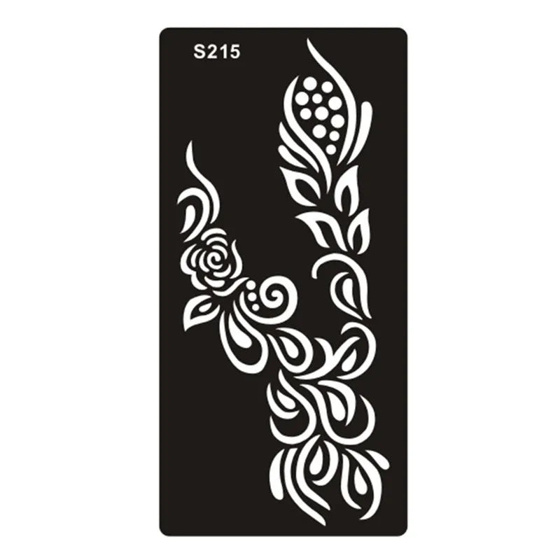Geometric hollow tattoo template stickers on water transfer paper in multiple colours