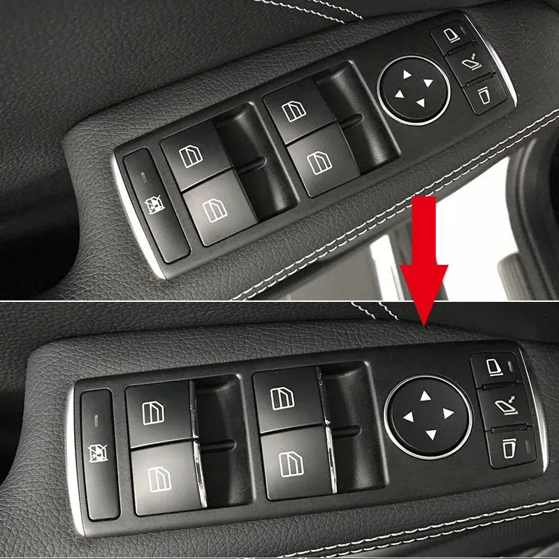 Black ABS plastic decorative sticker for car window lift button modification