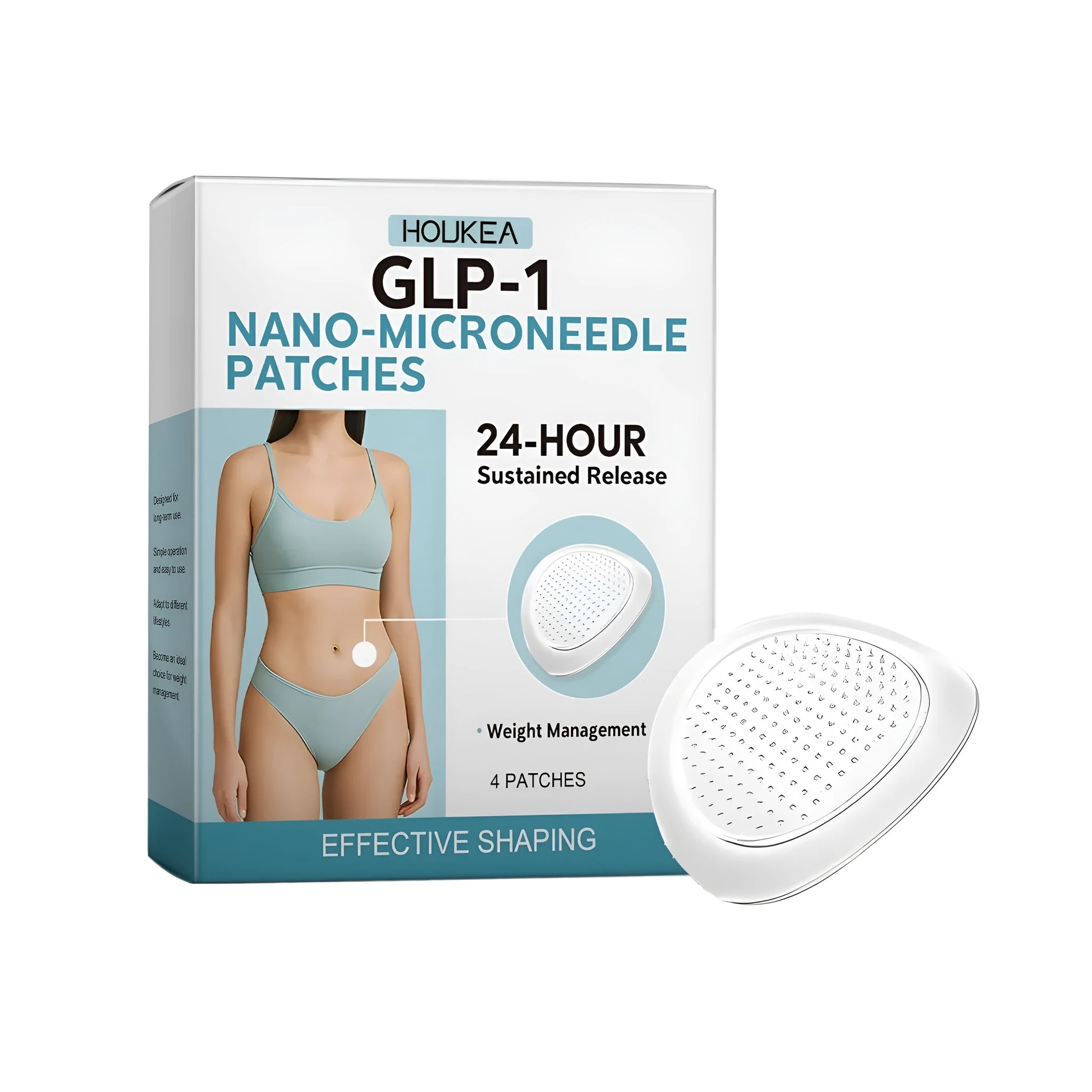 Four nano-microneedle facial patches for anti-wrinkle treatment with acetyl hexapeptide-8