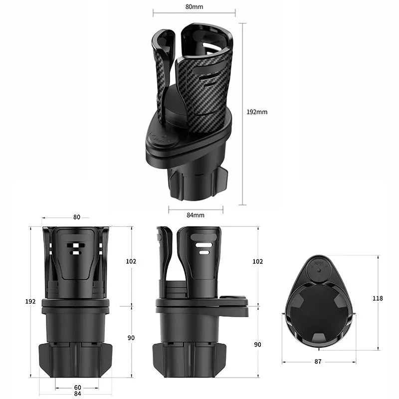 Car cup holder modification kit in ABS plastic with carbon fibre and matte finish options