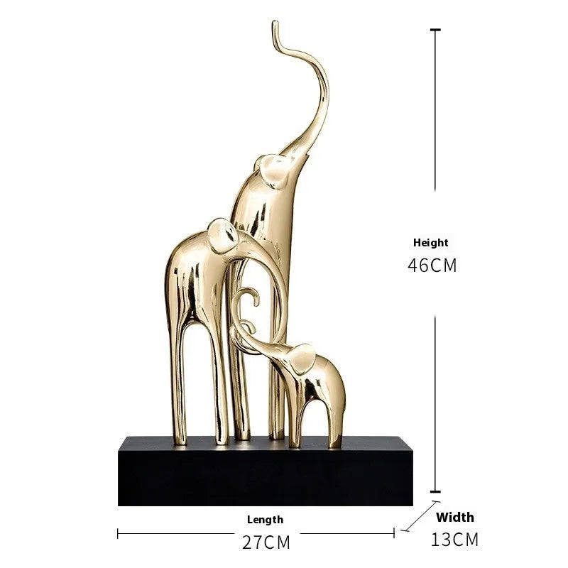 European style elephant decorative craft ornament in resin with choice of four colour finishes