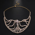 Geometric party mask with electroplated alloy frame and rhinestone patchwork in silver or gold colour