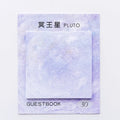 Square planet sticky notes notepad with astronomy designs measuring 7.3cm