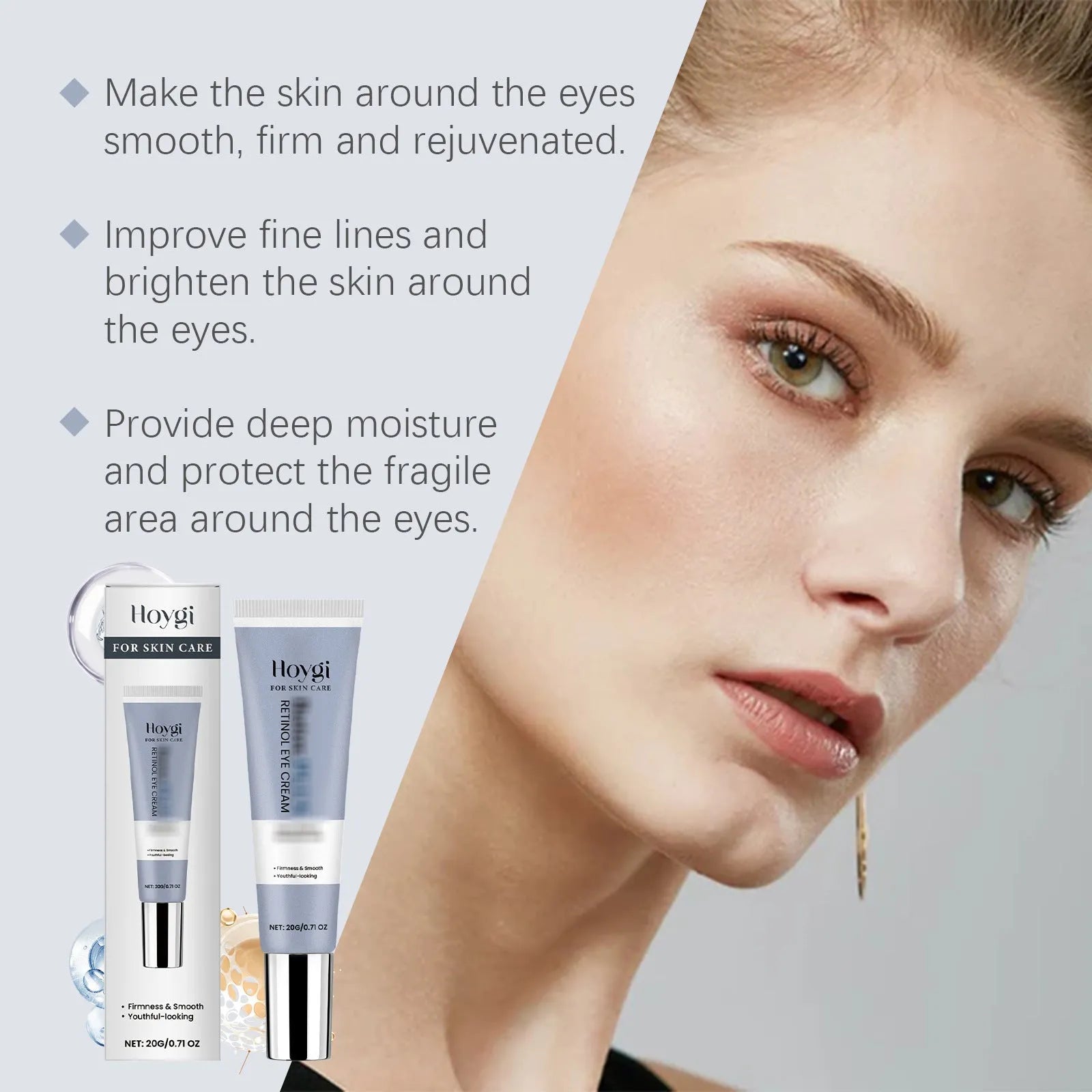 20g tube of retinol eye cream for moisturising the skin around the eyes.