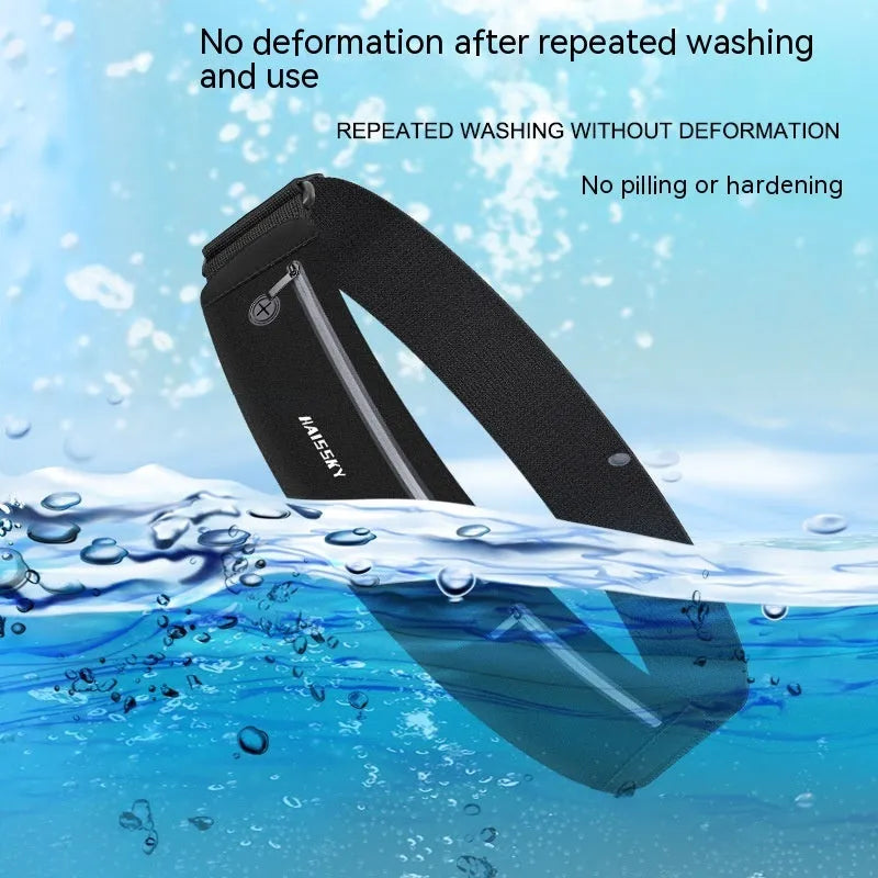 8-inch waterproof waist bag for outdoor sports in chinlon lycra